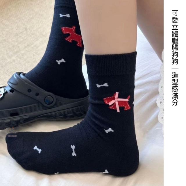 預購 日系卡通臘 腸哈奇狗襪 (款式隨機)【一組8雙】-3/4號中午12點結單