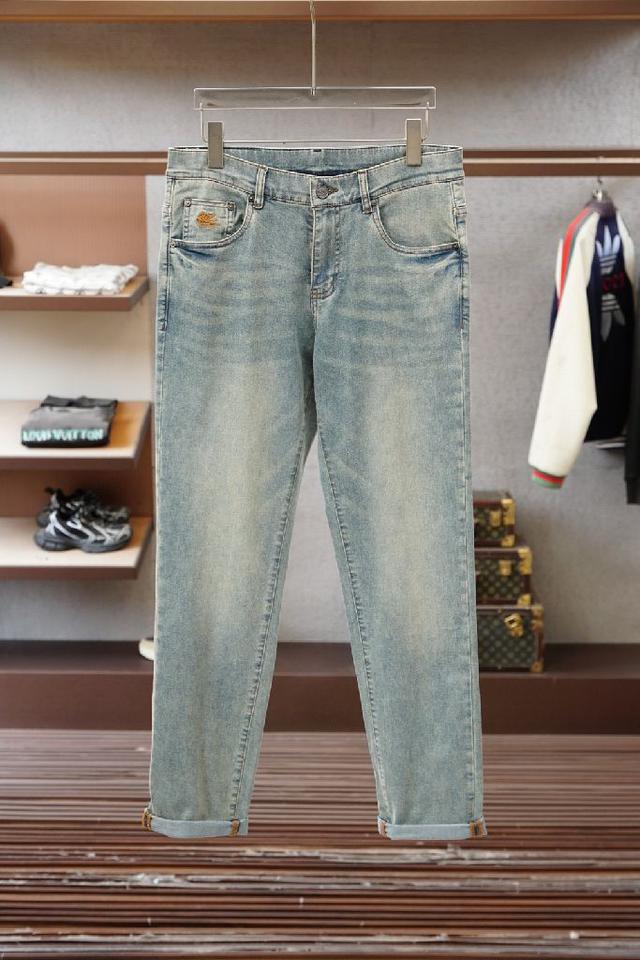 早春新品直筒牛仔裤，进口男士匹马棉棉质加莫代棉牛仔长裤