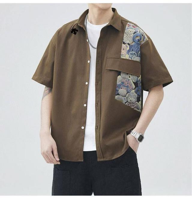 DESCENTE / 迪桑特专柜同款文艺男夏季港风宽松大码五分袖