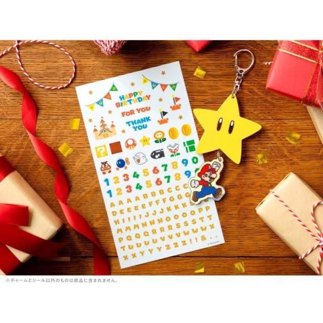 Nintendo 任天堂任天堂 原廠 超級瑪利歐 無敵星星 吊飾貼紙組#限量預購