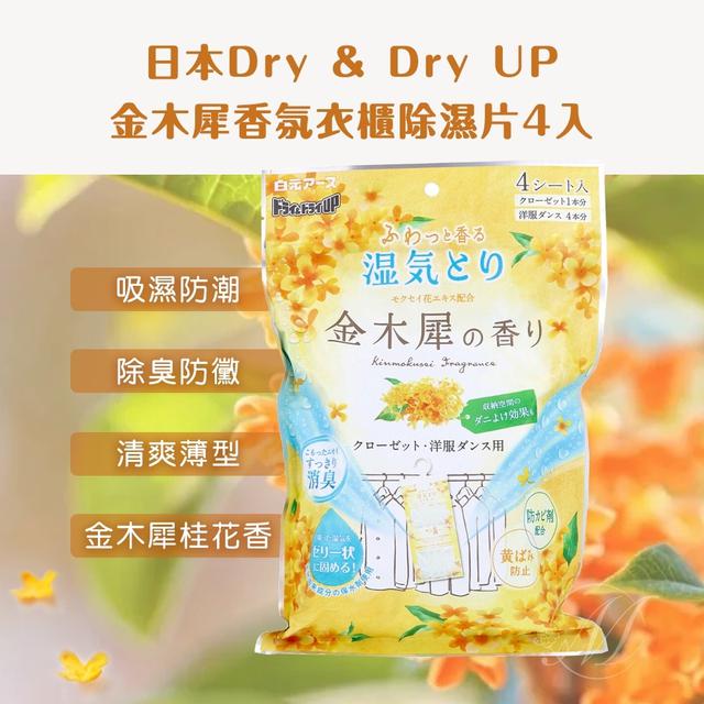 限量預購 日本Dry & Dry UP金木犀香氛衣櫃除濕片(4入/包)