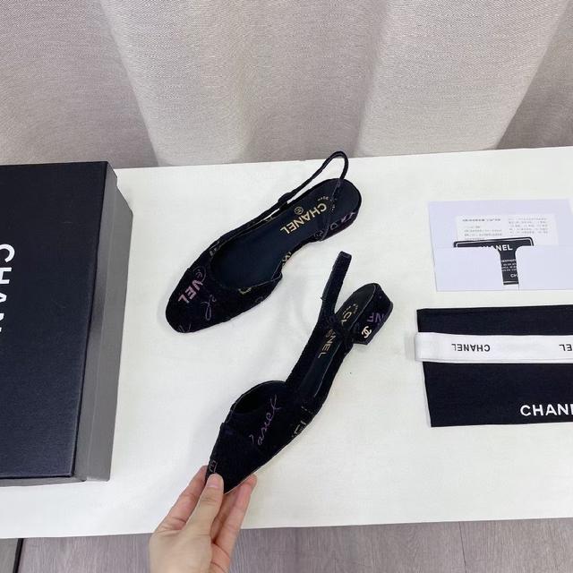 小香 后空 凉鞋 高跟 低跟 经典slingback