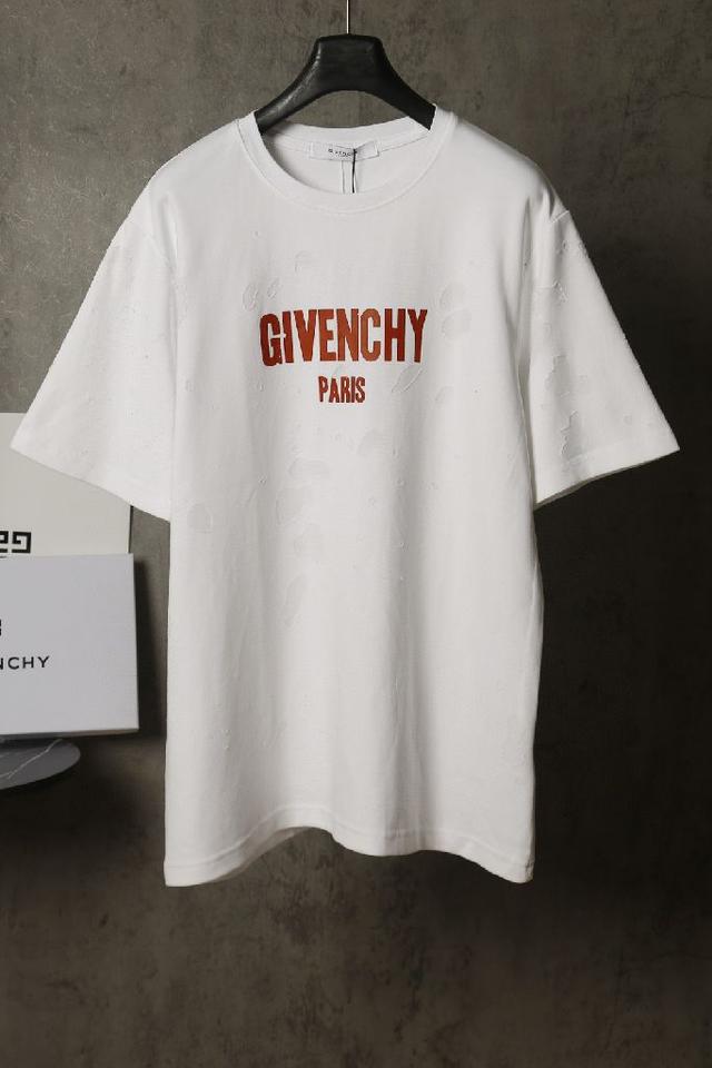 GIVENCHY*纪梵希 GIVENCHY*纪梵希烧花大破洞印花短袖T恤