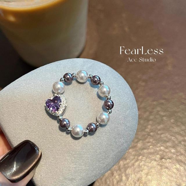 ins法式復古高級感紫色鋯石戒指(預購)