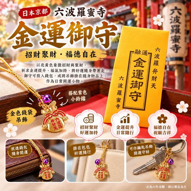 預購 把好運掛在身邊 日本京都六波羅蜜寺「金運御守」-10/13下午3點收單