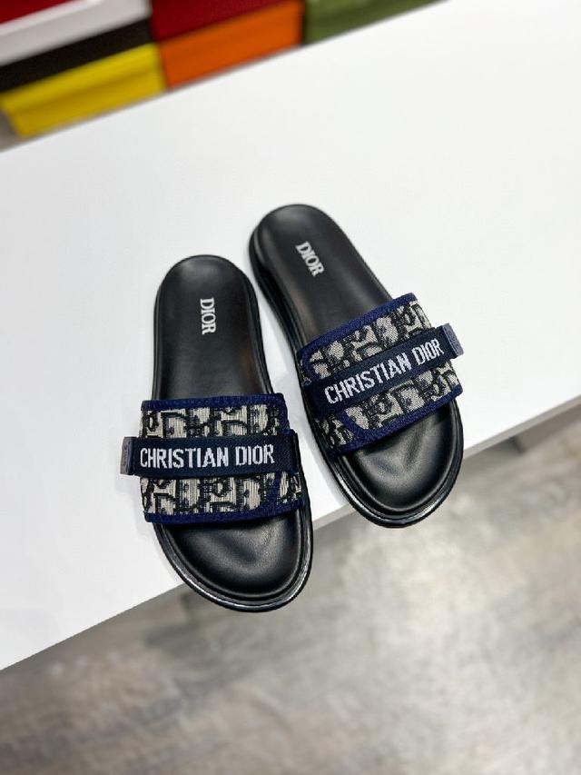 2024ss迪奥最新男款拖鞋必备。 Dior Alias男士真皮拖鞋