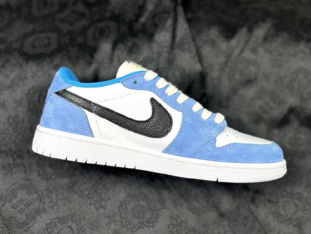 Rare Customized Air Jordan 1 TS低帮倒勾联名 大学蓝