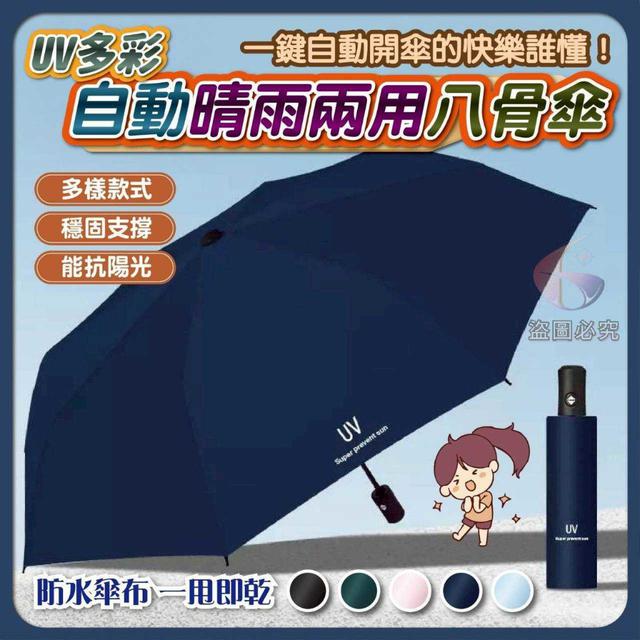 UV多彩自動晴雨兩用八骨傘
