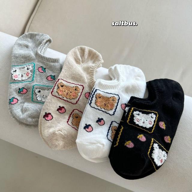 韓系草莓熊熊短款隱形襪(預購)