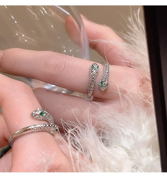 【長期團2026】【預購商品】【批發】韓系氣質滿鑽超閃蛇形可調節戒指 86175