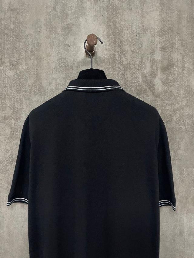 Miu Miu 25ss 高级灰条纹小标翻领长袖polo衫 面料采用