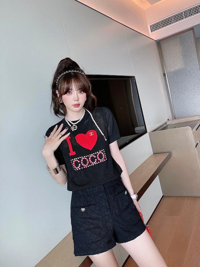 [精品女裝]CHANEL 女裝上衣高品質針織短袖