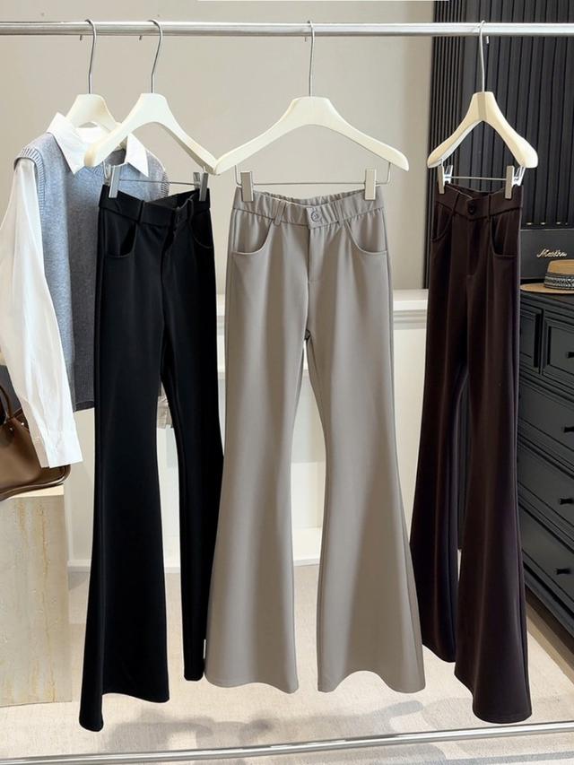 〔預購〕春季薄款鬆緊冰絲微喇叭褲   SZ320