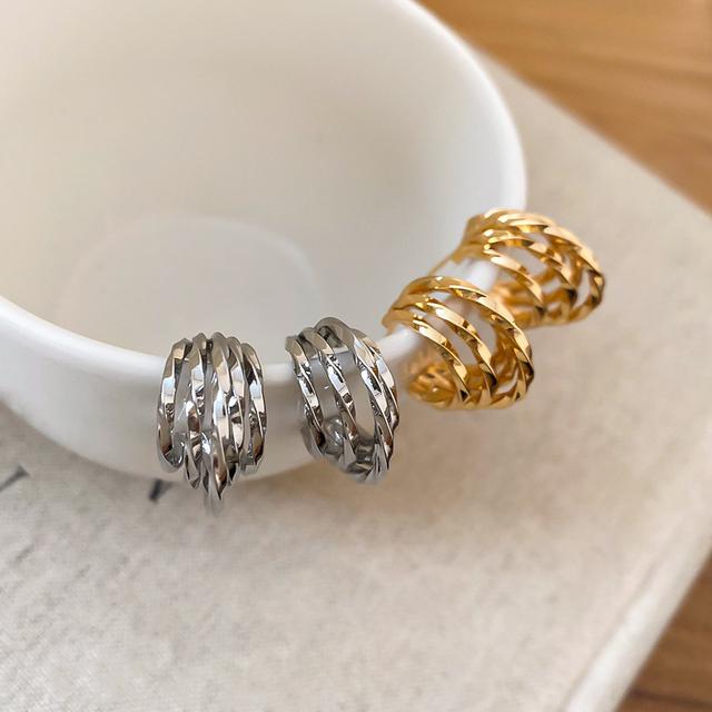 [韓國飾品連線] 正韓S925純銀 個性時尚金屬多層C形耳圈 📍韓國連線預購收單日：4/19