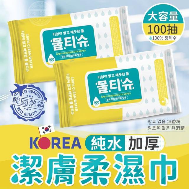 【預購商品】【0317結單】【批發】【第N團】韓國熱銷-純水加厚潔膚柔濕巾100抽