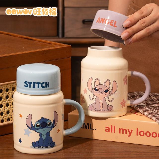 新款史迪奇高顏值帶蓋情侶馬克杯(預購)