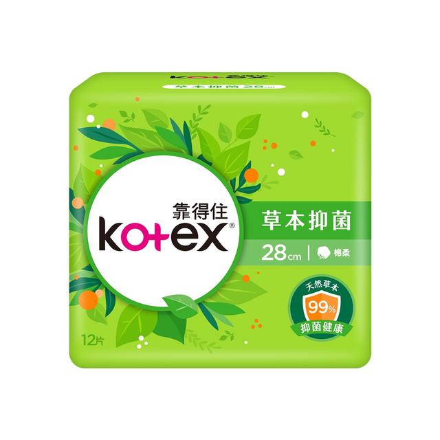 現貨 Kotex 靠得住 草本抑菌 28cm 12片 絲柔棉層 日用 夜用 衛生棉