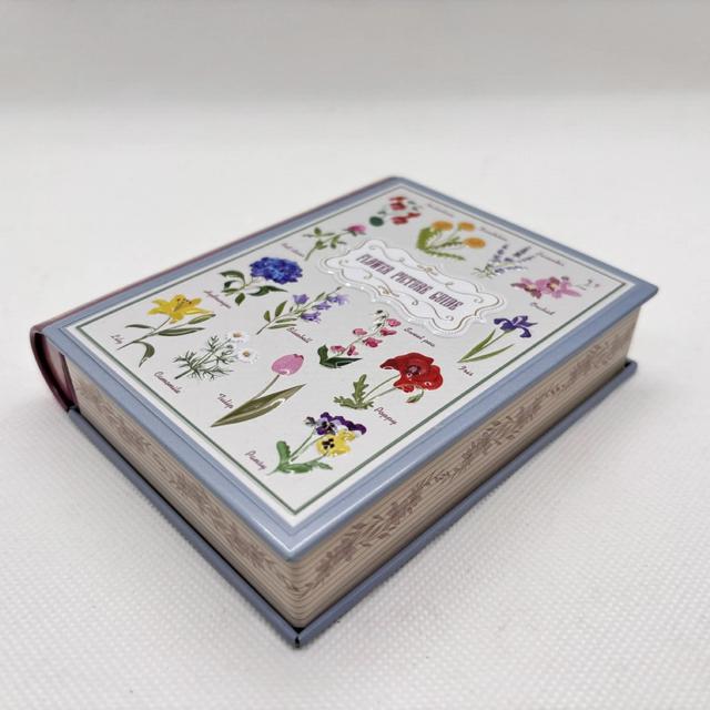 日本花朵故事書本糖果鐵盒#02/21