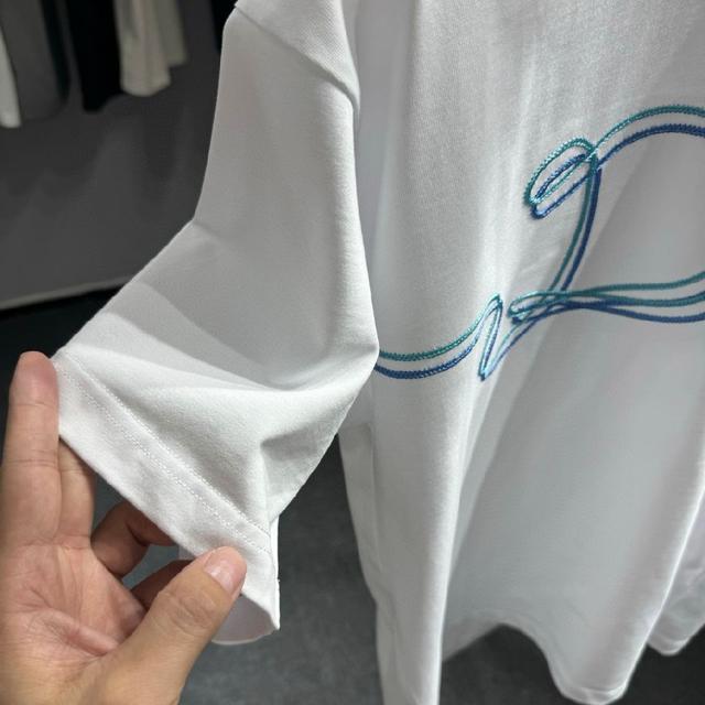 用270克纯棉面料 重工挨针➕锁链绣 黑白 SMLXLXXL5个码