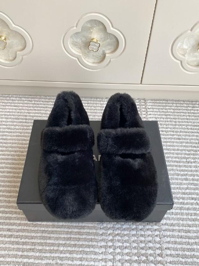 Chanel·2025ss小香秋冬新款一脚蹬毛毛鞋·玛丽珍单鞋乐福鞋