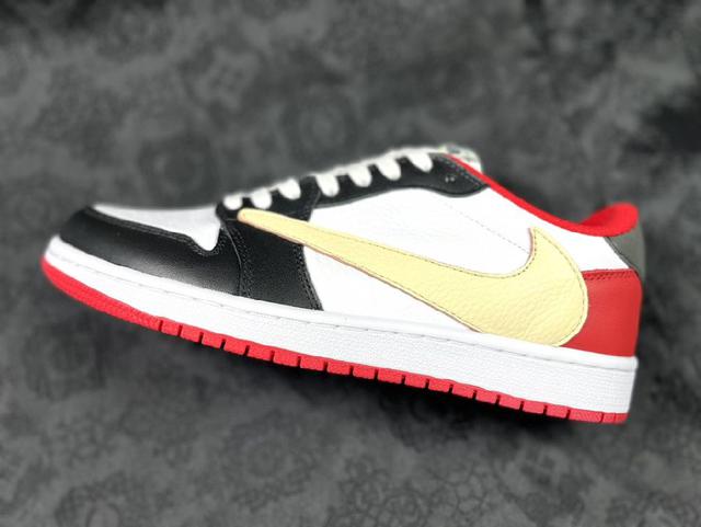 Rare Customized Air Jordan 1 TS低帮倒勾联名 白黑 红