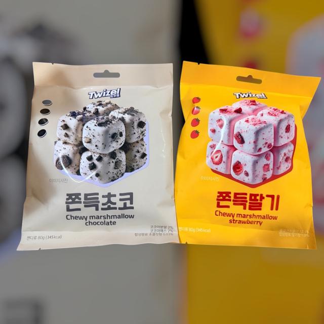 😍韓國TWIZEL Q彈牛軋棉花糖80g【一組2包(兩種口味各1)】-9/30下午3點收單