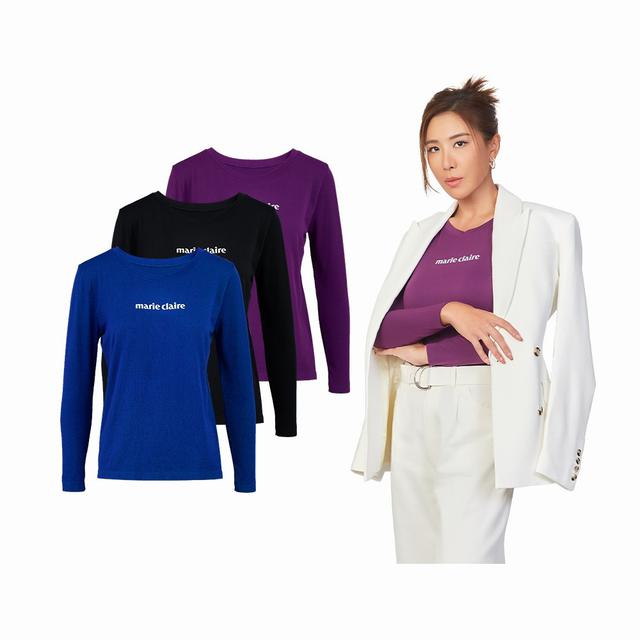 法國 marie claire 美麗佳人機能服飾石墨烯膠原蛋白親膚修復上衣1件(長袖)