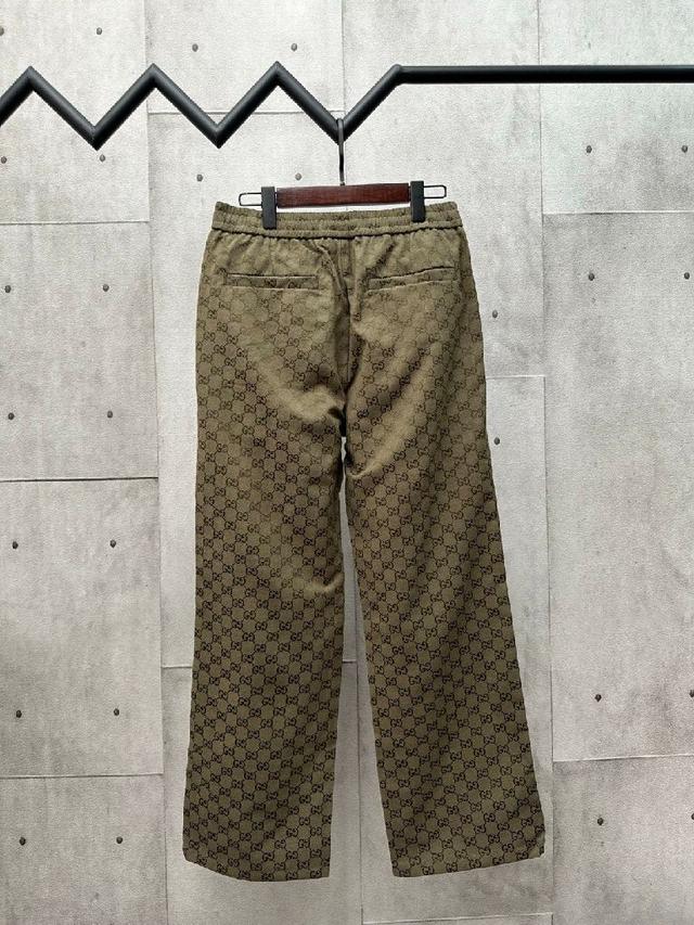 25SS秋冬新款双G提花满印长裤 采用GG帆布面料匠心打造