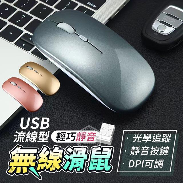 【預購】【0723結單】【批發】USB流線型-靜音無線滑鼠