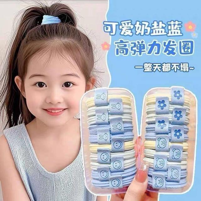【預購商品】【0522結單】【批發】海鹽藍彈力無痕髮圈40入 250518-30