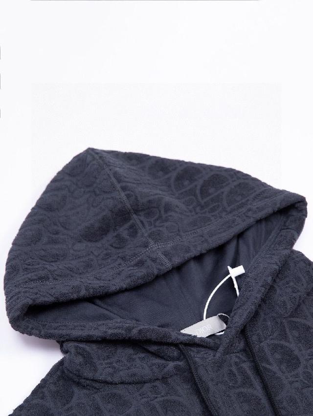 Dior老花满印毛巾绣提花加绒加厚连帽外套 -采用原版进口毛巾