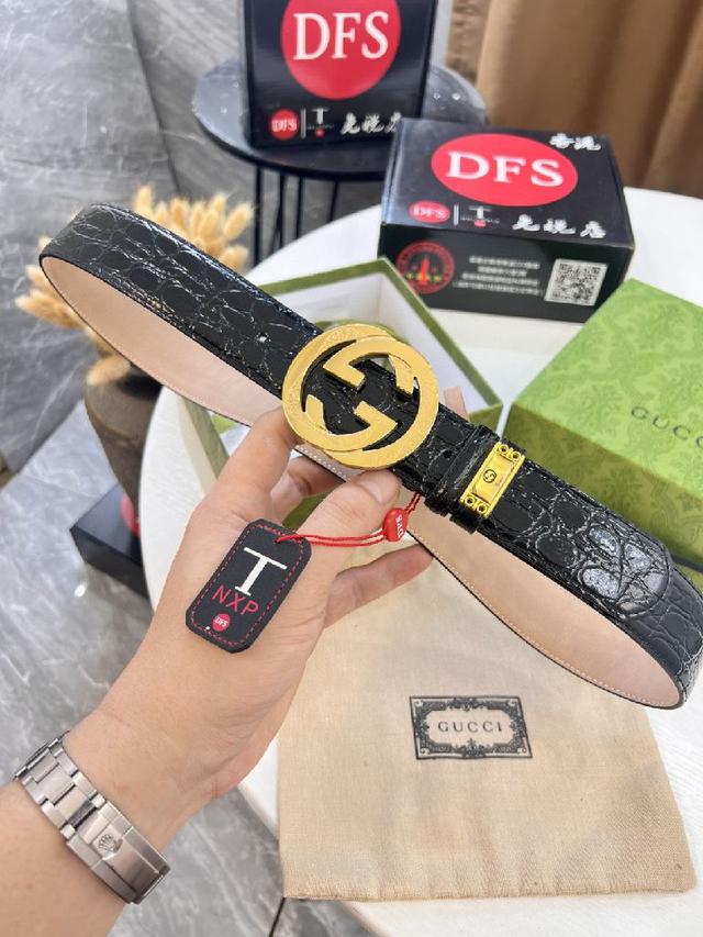 ，古奇GUCCi皮带，ZP开模制作  双G电镀大饼精钢五金