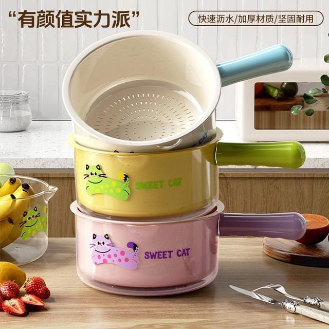 貓咪高顏值雙層加厚瀝水籃(預購)