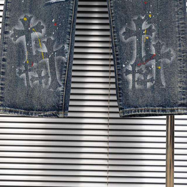 路易威登LV手绘涂鸦牛仔长裤