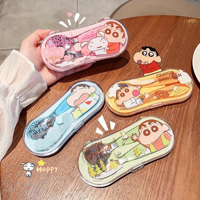 新款蠟筆小新兒童便攜餐具組(預購)