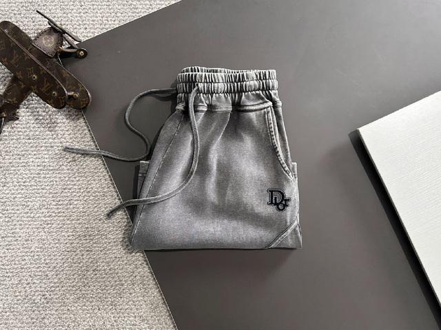 高品质 DIOR/迪奥 2025春夏新款松紧带休闲净色宽松短