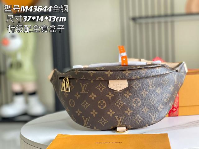 【特级全钢五金 原厂皮】M43644 老花 皮料是意大利A级