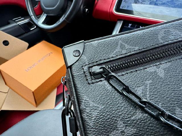 老花满印可拆卸可调节肩带 涂层帆布 单肩斜挎手提公文包