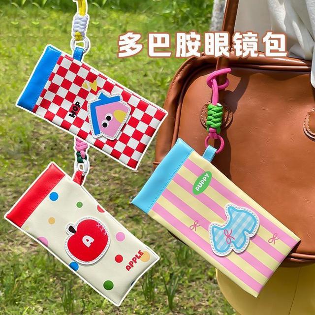 ins多巴胺撞色少女收納眼鏡袋(預購)