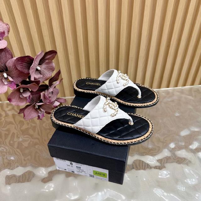 链条系列单品🖤CHANEL🖤香奈儿25K春夏新品 链条双C凉鞋拖鞋/凉鞋