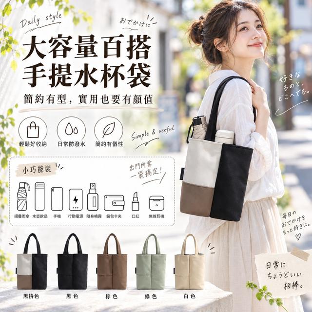 預購 防潑水更加分 容量百搭手提水杯袋【6色可選】-9/29下午3點收單