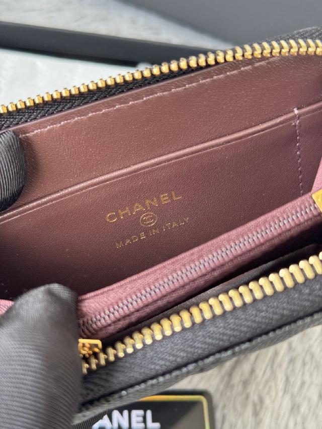 内里拉鍊加大黑金牛零钱包 鱼子酱牛皮制作 银座sa太棒了