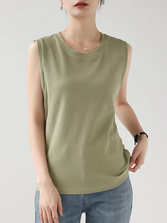 【預購商品】【0710結單】【批發】圓領華夫格防走光背心 260708-23