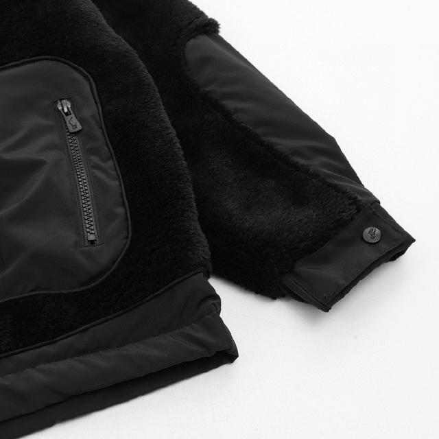 手缝标识 科技棉羊毛拉链外套