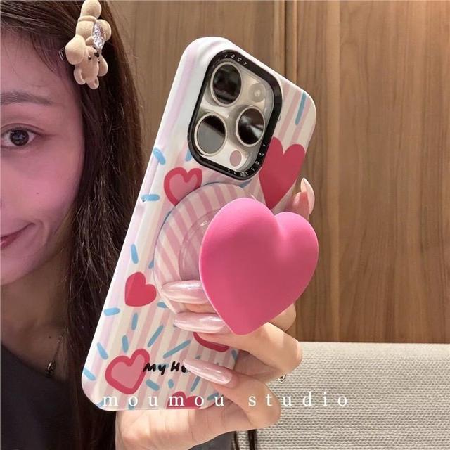 ins少女糖果愛心MagSafe磁吸氣囊手機支架(預購)