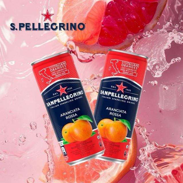 預購 義大利 S.Pellegrino 聖沛黎洛｜紅橙綜合氣泡飲 330ml《一組2罐》9/30收單