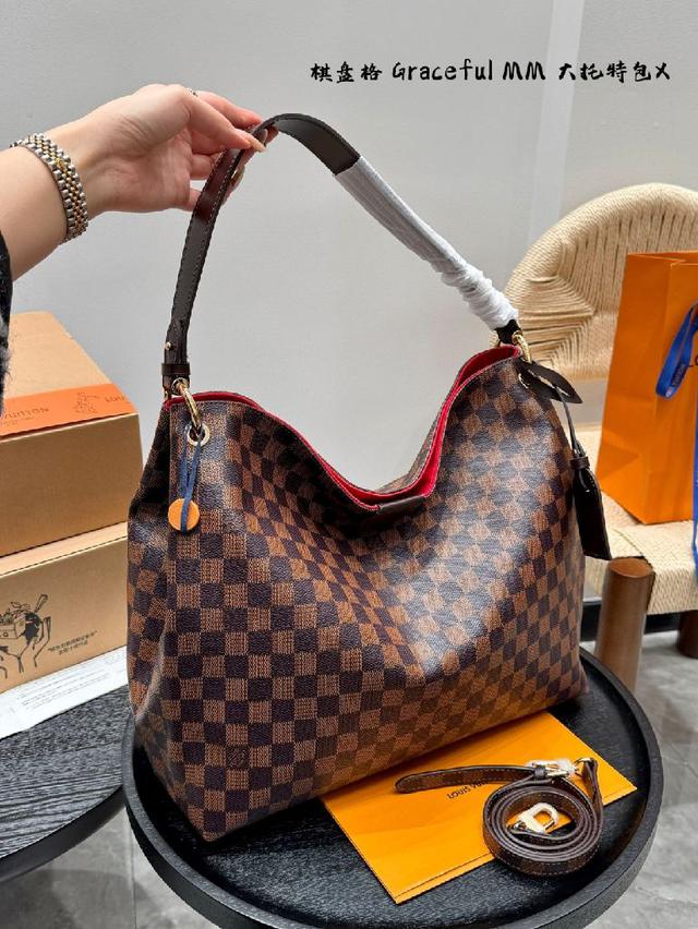 LV中古｜棋盘格Graceful MM 新上Graceful 单肩托特包