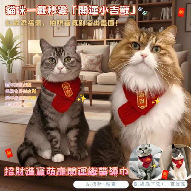 預購 招財進寶萌寵開運織帶領巾-12/23下午3點收單