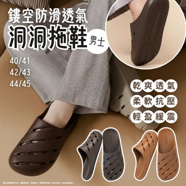 【預購商品】【0118結單】【批發】男士 鏤空防滑透氣居家洞洞拖鞋 260116-22