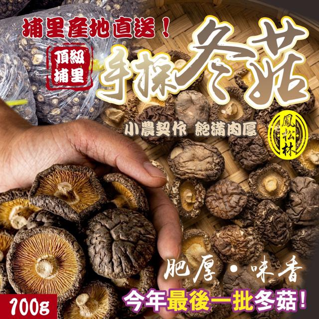 預購 【鳳松林】嚴選埔里產地直送！頂級埔里手採冬菇100g -4/14下午3點收單